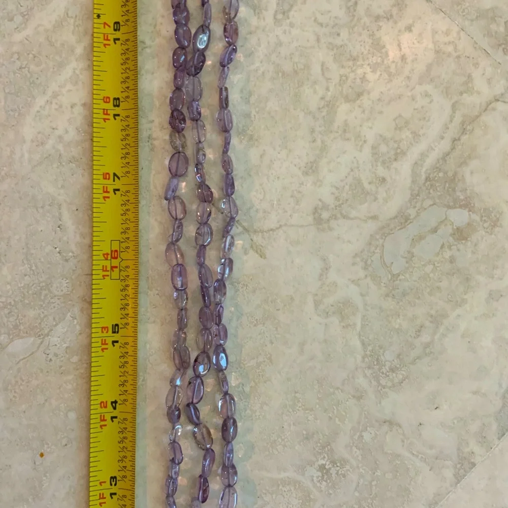 Lovely 3 strand amethyst bead necklace - Picture 4 of 5